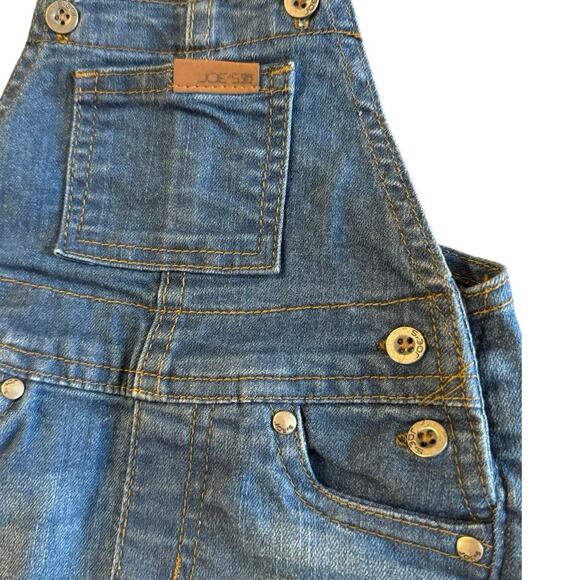 Joe's Toddler Jean Shortalls 6-9 Months Denim Blue Overalls Cuffed - Picture 5 of 6